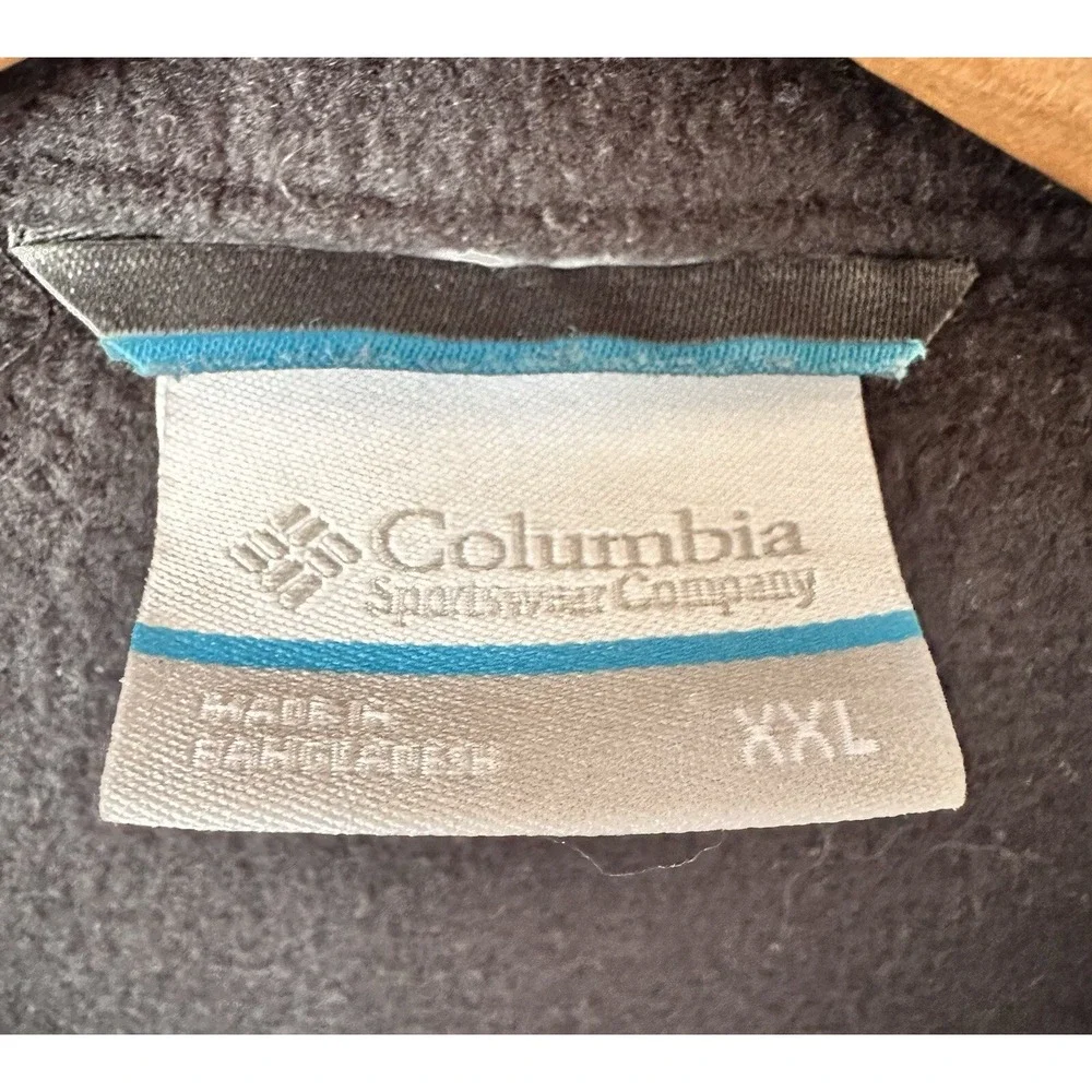 Columbia Full Zip Fleece BLACK 2XL Men's Zip Pockets